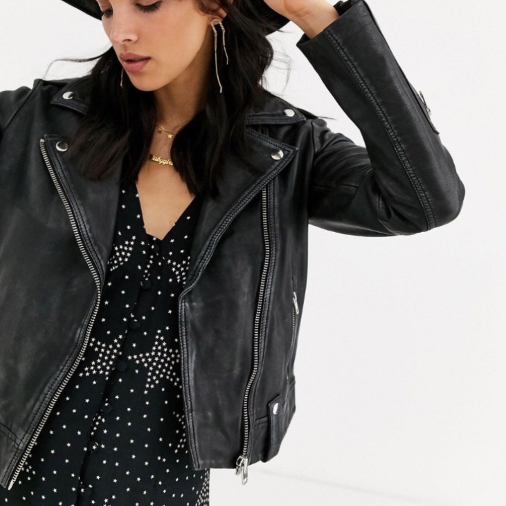 Topshop Black Leather Jacket
